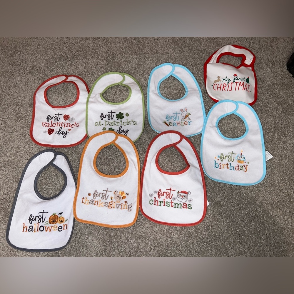 Set of Holiday Baby Bibs